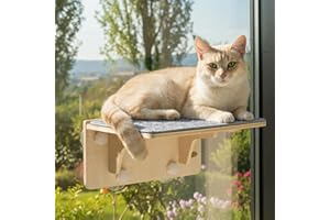 pecute Hamac Chat Fenetre Observation des Oiseaux, Hamac pour Chat, Griffoir Mural Chaton 40×26×18cm, Confortable Lit pour Chats avec des 4 Ventouses, Facile à Monter, Jusqu'à 12-15 kg