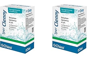 Clenny, Iper Clenny Soluzione Ipertonica al 3% per Trattamento di Raffreddori, Riniti e Rinosinusiti - 40 Flaconcini Monodose da 5ml
