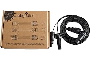 Offgridtec Cavo piatto da PV a PV 4 mm², cavo di prolunga solare super piatto con connettori di alta qualità, connettore plug & play da 40 A, per pannelli solari, Power Station e inverter (2,5 m)