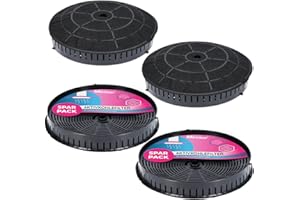 McFilter | 4x filtres à charbon actif Ø 180mm pour hotte aspirante adaptés au filtre à charbon Elica CFC0038668 Typ57, Nyttig 440, AEG 4055171138 - Filtres pour hotte aspirante