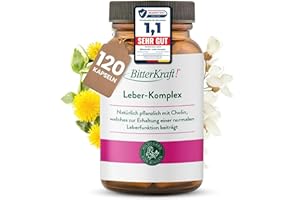 ‎BITTERKRAFT Bitterkraft! Leber-Komplex Kapseln mit Cholin - 120 Stk - pflanzlich & natürlich - Mariendistel, Löwenzahn & Artischocke - (2 Monate Vorrat)