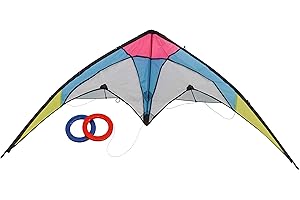 TRADITIONAL GARDEN GAMES Dual Line Stunt Kite for Beginners – 120 x 60 cm Easy-Fly Sport Model with Carbon Frame & Dual Control Lines – Colourful Outdoor Toy for Beach, Park & Open Sky Flying