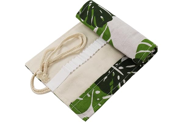 DOITEM Sac a Crayon de Toile, 48 Trous 72 Trous Pochette pour Crayons, Trousse de Crayons de Couleurs Sac Multi-usages (Crayons Non Inclus)