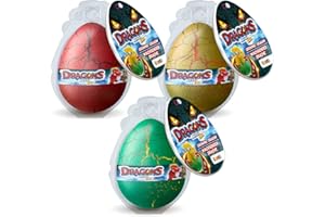 MEGGA EGG Set 3 Uova di Drago Magiche per Bambini 3+ – Gioco Educativo con Dinosauri che Si Schiudono in Acqua e Crescono – Buona Idea Regalo Giochi Bimba 4 Anni