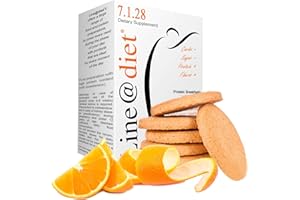 LINE@DIET Biscotti proteici Lineadiet - 7 monoporzioni di biscotti gusto arancia - 29% proteine, ridotto contenuto di carboidrati e zuccheri (35 biscotti totali)
