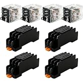 LY2NJ 220V AC 8 Pin DPDT Relay with Socket, Compatible with JQX-13F | 240V 10A Relay with LED Indicator, DIN Rail, Base for A