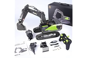 PENGBU RC Pelleteuse Télécommandée Tracteur Enfant Pelle Entièrement Fonctionnelle Pelleteuse Enfant 22 Canaux Jouets de Pelleteuse rc de Professionnels 1:14 avec lumières et Son pour garçons et Filles