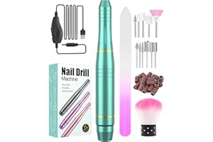 NANSSIGY Eektrische Nagelfräser für Gelnägel Acrylnägel Kallus Entfernen, 20000U/Min Professionell Elektrisch Nagelfeile Einstellbarer Geschwindigkeit, 11 In 1 Maniküre Pediküre Set für Anfänger Profi