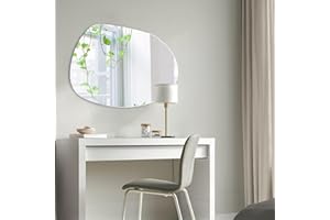 Sqinor Specchio da Parete, Specchio Irregolare da Parete Moderno, Specchio Adesivo Asimmetrico Specchi Decorativi da Parete per Soggiorno, Bagno, Camera Da Letto, Ingresso