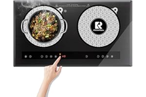 KitchenRaku,Juego de 2 alfombrillas de inducción (magnéticas), protección antiarañazos, para cocinas de inducción, alfombrilla para microondas (20 cm, transparente)