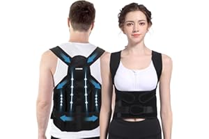 CHONGNI Back Brace Posture Corrector for Women Men, Adjustable Breathable Back Straightener Posture Corrector, Upper Back Support to improve poor posture and provide support for upper and lower backs (M)