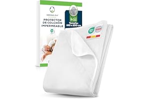 Sensalou Protector De Colchón 180x200 cm Lot de 2 Impermeable para Cama King – Funda De Colchón Transpirable Lavable A 95 °C, Cubrecolchón Antialérgico Silencioso para Colchones Altos hasta 30 cm