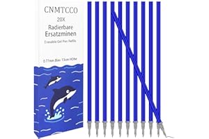 CNMTCCO 20 Recambios Azul - Compatible con bolígrafos Legami - Punta 0,7mm,Altura 13 cm, Tinta borrable en rollo