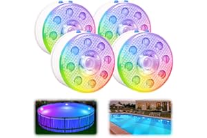 ‎IDYL LIGHT idyl light Poolbeleuchtung Unterwasser, Wiederaufladbar Unterwasser Licht Led mit Fernbedienung, Wasserdicht Pool lichter,Teichbeleuchtung für Pool Badewanne, Aquarium, Brunne, Party Deko, 4 Stück