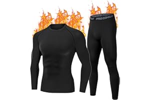 YESWEL Herren Thermounterwäsche, Funktionsunterwäsche mit Innenfleece, Skiunterwäsche für winterliche Outdoor-Aktivitäten(M-3XL)