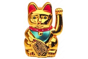 MV TRADING Gold Waving Lucky Fortune Cat Maneki (6")