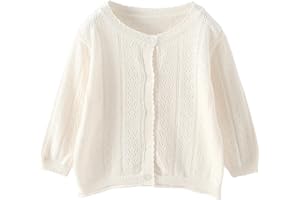 Guqmjde Strickjacke Mädchen Cardigan Lange Ärmel Pullover Strickpullover mit Knöpfen Schuluniform Einfarbig Tops Mode Jacke Lässiger Klamotten Weiche Kleidung Bequem Oberteil