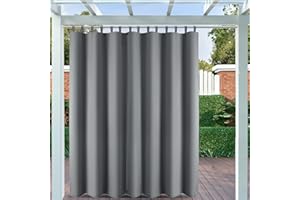 CLOTHINK Cortina exterior con cierre de velcro, 255 x 245 cm, color gris, extrancha, impermeable, protección solar, cortavientos, protección visual lateral, sin agujeros, para balcón o terraza