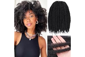 Kachanaa 10 Inch Marley Twist Hair for Senegalese Twist Braiding 8 Packs Afro Kinky Curly Marley Hair Extensions for Bubble Braids Jumbo Braiding Hair /1B#
