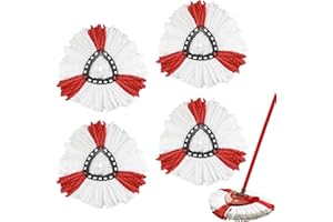 ORTVIAI 4 Stück Ersatzkopf für Vileda Wischmopp, Mopp-Ersatzteile für Vileda Turbo, Moppköpfe für Vileda Bodenwischer, Wasserabsorbierender Wischkopf für Vileda Mop Ersatz, für Holzboden, Marmorboden