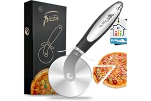 FlyWave Roulette à Pizza, Pointu Professionnel Roulette Pizza, Coupe Pizza Acier Inoxydable, Coupe Pizza Roulette pour La Coupe de Cuisine Pizza, Gâteau, Crêpes