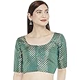 Studio Shringaar Women's Brocade Elbow Length Sleeves Saree Blouse