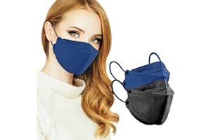 MaNMaNing Mascarillas Pez 3D Mascarilla 5_Capas 60 Unidades con Elástico para Los Oídos 2020072-MANING-DP901-2 (Azul+negro)