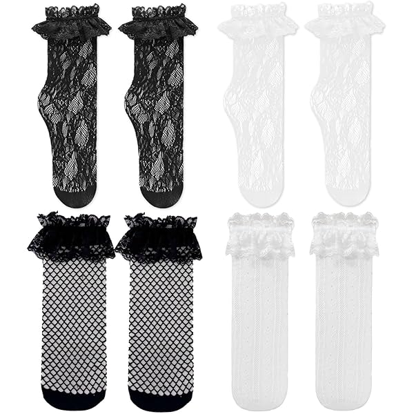 3 Paia Calze A Rete Autoreggenti Con Fiocco - Calze Con Giarrettiera Per Cosplay, Feste E Quotidiano - Foto 4