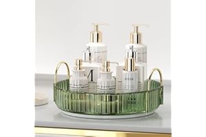 UNICOMVSX Rotierender Make up Organizer für den Schminktisch, Drehbare Kosmetikaufbewahrung(1 Stufe, Dunkelgrün)