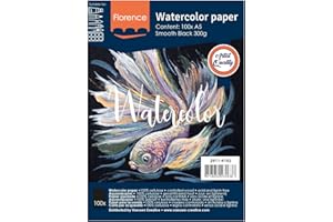 VAESSEN CREATIVE Florence Suave, Negro, 300 Gramos/m², 100 Unidades, DIN A5, para Acuarela, Lettering, Brush cartografía y Otras Manualidades de Papel