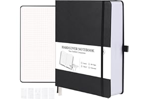 Agoer Notatnik A5 w kropki, 320 numerowanych stron, twarda okładka, format A5, gramatura 120 g/m², gruby papier dla artystów, do pisania/rysowania