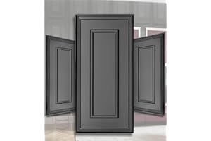 I K H E MALARKA Panneaux muraux 3D en plastique PVC 100 x 50 cm – Design italien – Aspect moulures classiques, imperméable, revêtement mural à cadres modernes pour salon, chambre à coucher et couloir (Noir TD100