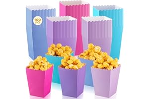 Geiserailie 100 Pezzi Secchielli Colorati per Popcorn Cinema Gadget di Alta Qualità per Feste Natale Capodanno Compleanni Addio al Nubilato Nozze Serate Cinema Halloween Carnevale Picnic(Sirena)