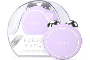 FOREO BEAR 2 go Appareil micro courant visage liftant et tonifiant de voyage - Rides et ridules - Anti-âge - Sculptant - Lifting visage instantané - Raffermir, modeler - Lavender