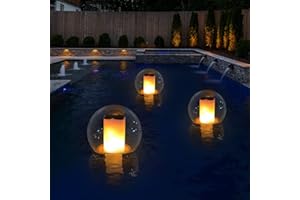 VISOFO Luci solari galleggianti per piscina, impermeabili, per esterni, lanterna tremolante, decorazione paesaggistica, sfere luminose per piscina, spa, camera da letto, decorazione notturna (1 pezzo)