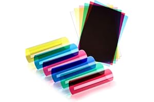 HABERCRAFTS Lot de 60 feuilles d'acétate A4 OHP - Film transparent en plastique - Filtre à la lumière - Aide à la lecture - Rouge, jaune, bleu, rose, vert, transparent - Aide à la lecture - 100 microns - Rouge,