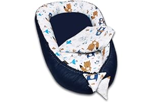 PALULLI Babynest, multifunktionales Kuschelnest mit Weiches zusätzlicher Matratze, Kokon, Nestchen, Babybett, Reisebett für Neugeborene, 100% Baumwolle Oeko-TEX, HERGESTELLT IN DER EU (Aztec II)
