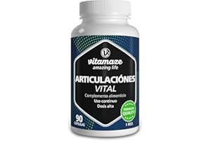 VITAMAZE - AMAZING LIFE Glucosamina Condroitina MSM 1500 mg + Ácido Hialurónico de Alta Dosis para las Articulaciones y Cartílagos, 90 Cápsulas, Suplemento natural sin Aditivos, Calidad Alemana. Vitamaze®…