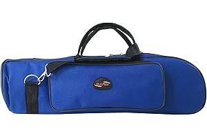 EASNEA Housse de transport professionnelle pour trompette en tissu Oxford 600D résistant à l'eau avec rembourrage en mousse et coton avec bandoulière réglable – 4 couleurs – Bleu