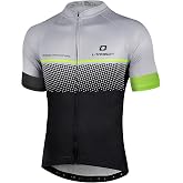 LAMEDA Short Sleeve Cycling Jersey Mens Elastic Breathable T-Shirt Jersey Functional Shirt Quick Drying Fabric Cycling Jersey for Cycling Outdoor Sports