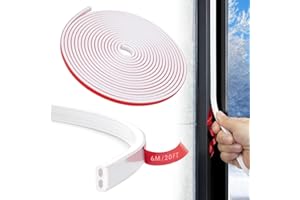 YOUSHARES taśma izolacyjna do drzwi, silikonowa, samoprzylepna taśma izolacyjna do okien, odporna na warunki atmosferyczne, 6 m, biała