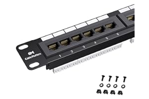 Cable Matters UL Listed Rackmount or Wall Mount 1U 24 Port Network Patch Panel, 48cm Cat6 Patch Panel for Gigabit Network Switch, 110 or Krone Impact Tools Compatible