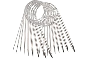 YXHZVON 9 Pezzi Ferri da Maglia Circolari in Acciaio Inossidabile, Ferri da Maglia da 60 cm Professionali in Metallo per Progetti di Tessitura (2,5 mm/3,5 mm/4,5 mm/5,5 mm/6 mm/7 mm/8 mm/9 mm/10 mm)