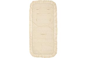 For Your Little One Broderie Anglaise Pushchair Seat Liner Compatible with Silver Cross Pop - Cream