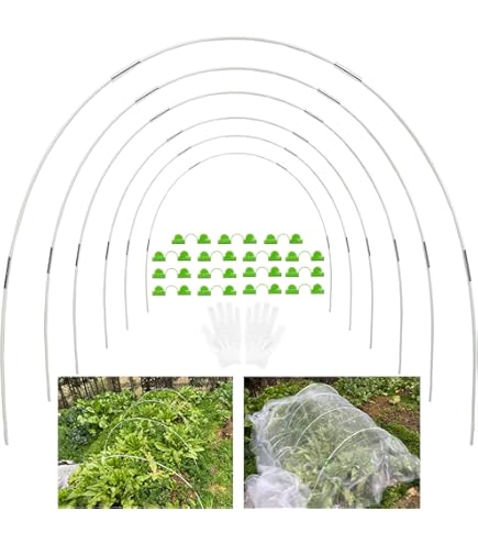 TTL Garden Vario 80 Set van 6 tunnelbogen van gecoat roestvrij staal 88 x 84 cm voor het afdekken van bloembedden in 4 maten van roestvrij staal met kunststof coating, incl