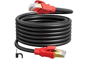 Soibke Cat 8 kabel sieciowy 12 m, kabel LAN, 12 metrów, Cat8, ekranowany, 26AWG SFTP High Speed 40 Gbps, 2000 MHz, RJ45, kabel Ethernet, czarny, długi Internet Patch kabel POE do modemu routera (12