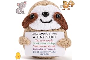 BFSYRR Emotional Support Potato, Sloth Stuffed Toy Plush Doll with Card, Funny Emotional Support Gift for Women Men, Cute Potato for Desk Accessories Decor
