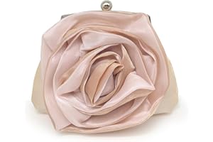 Pahajim Bolso Fiesta Mujer Bolso Boda de Flores Clutch Bag Saten Cartera de Mano Pequeño Bolsos de Noche para Invitada Novia Ceremonia Banquete