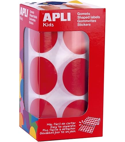 APLI Kids Rouleau Gommettes Rondes 33 Mm Or Métallisé – 708 Stickers Brillants Pour Enfants