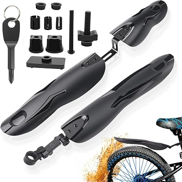 YUJUVI Fahrrad Schutzblech Kinder Fahrrad Schutzbleche Set für 14-18 Zoll (14-18 Zoll Schwarz)